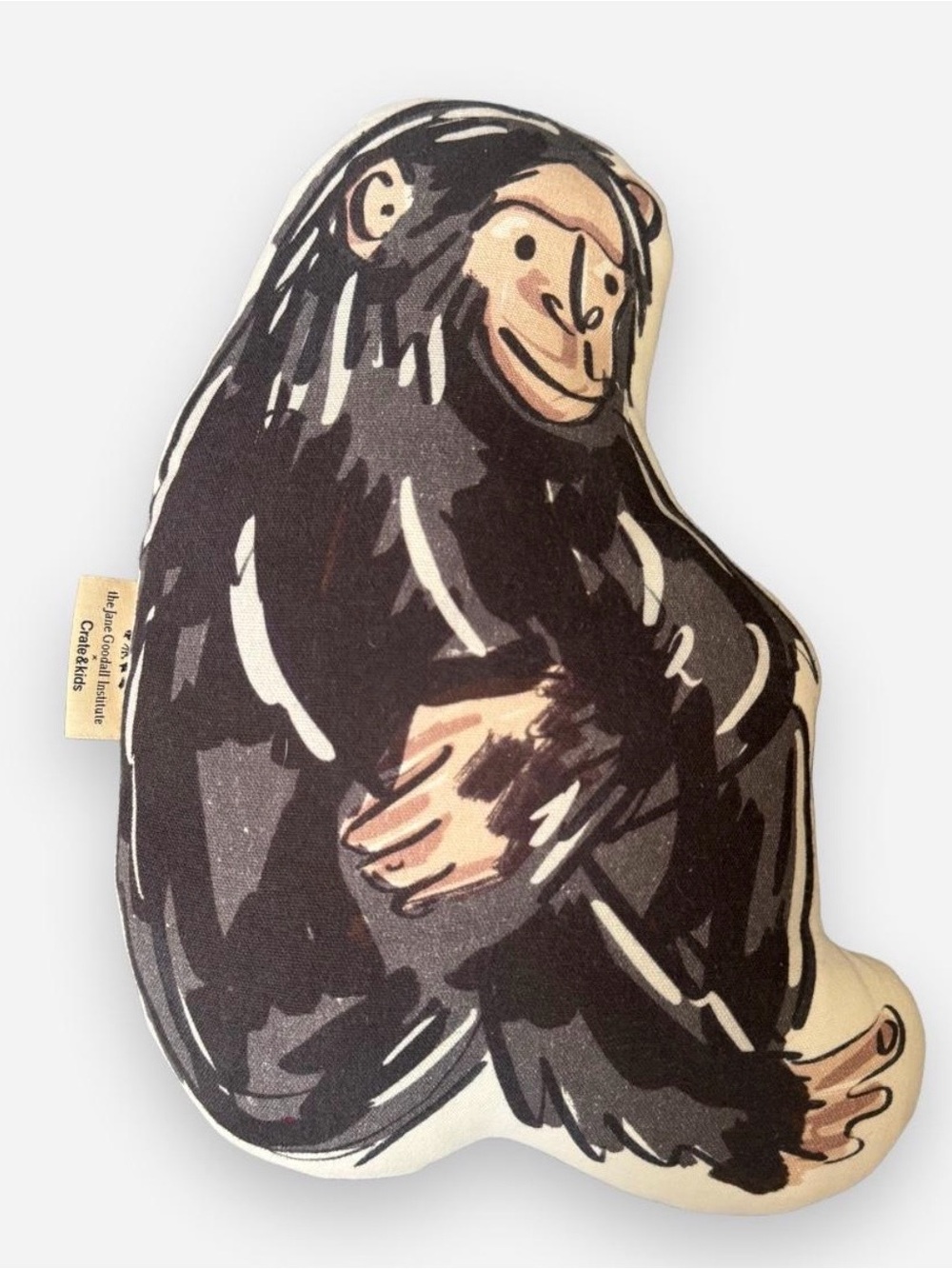 Crate & Kids x Jane Goodall Institute Sitting Chimpanzee Pillow